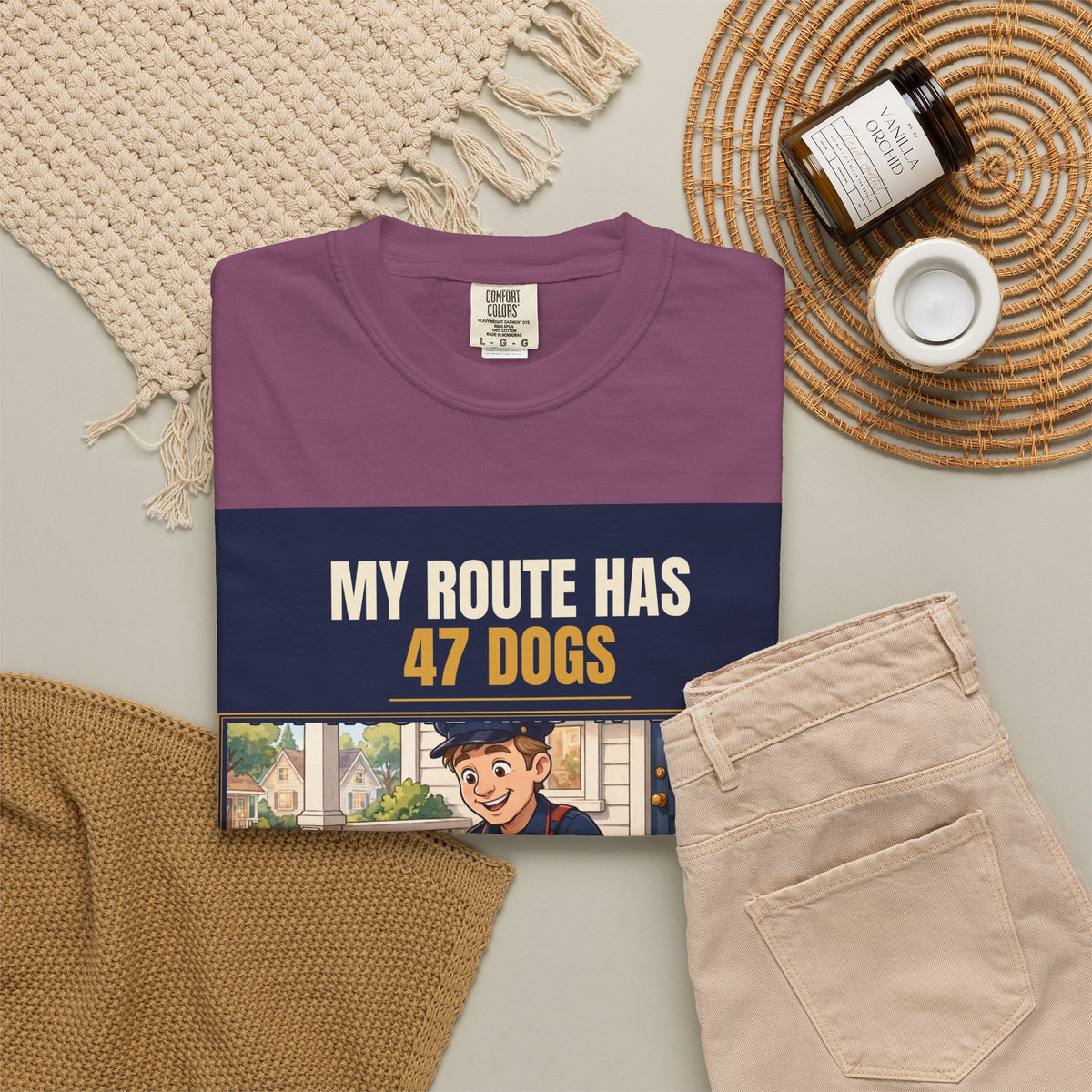 Mail Carrier T-Shirt - 47 Dogs | Funny Mail Carrier Tee | Comfort Colors