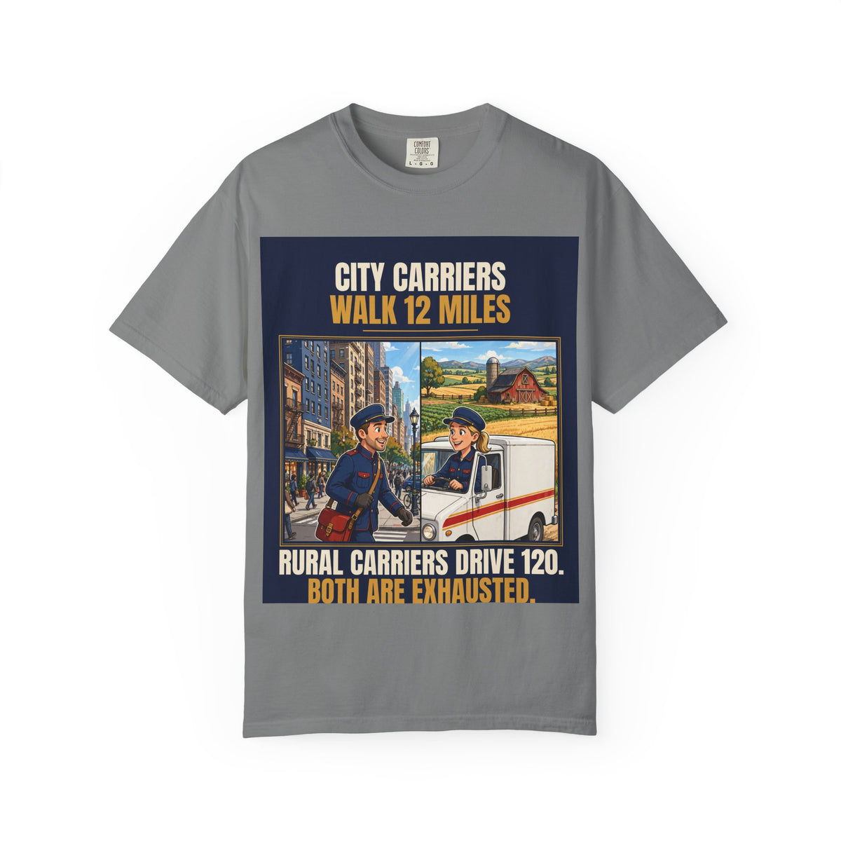 Mail Carrier T-Shirt - City Vs Rural | Funny Mail Carrier Tee | Comfort Colors