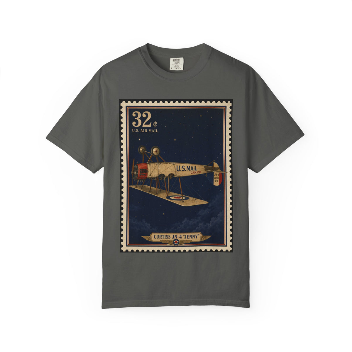 Inverted Jenny 1918 — Vintage Airmail Stamp Shirt | Funny Mail Carrier Tee