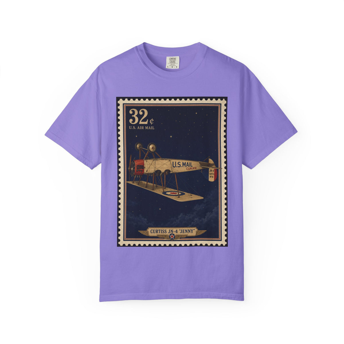 Inverted Jenny 1918 — Vintage Airmail Stamp Shirt | Funny Mail Carrier Tee