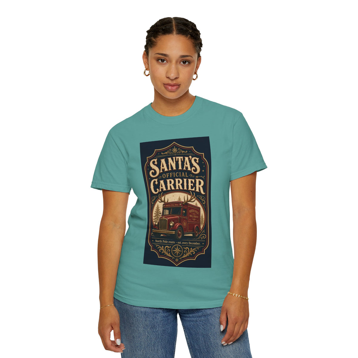 Santa's Official Carrier — Vintage Christmas Mail Truck Shirt