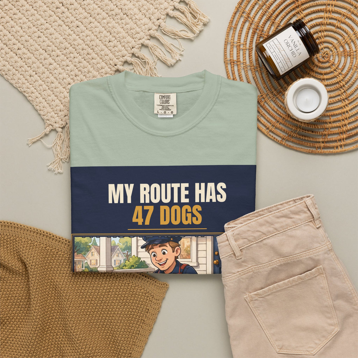 Mail Carrier T-Shirt - 47 Dogs | Funny Mail Carrier Tee | Comfort Colors