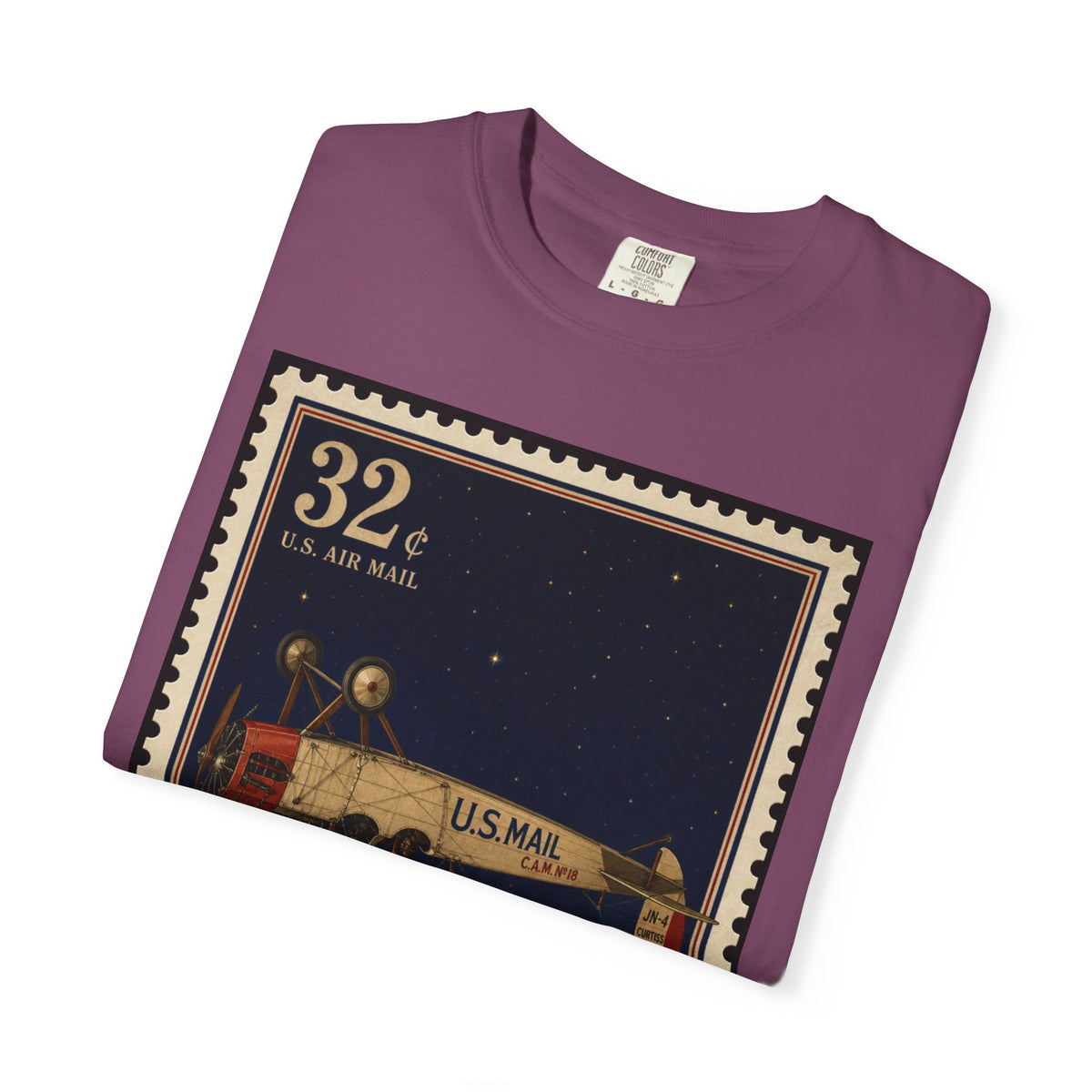 Inverted Jenny 1918 — Vintage Airmail Stamp Shirt | Funny Mail Carrier Tee
