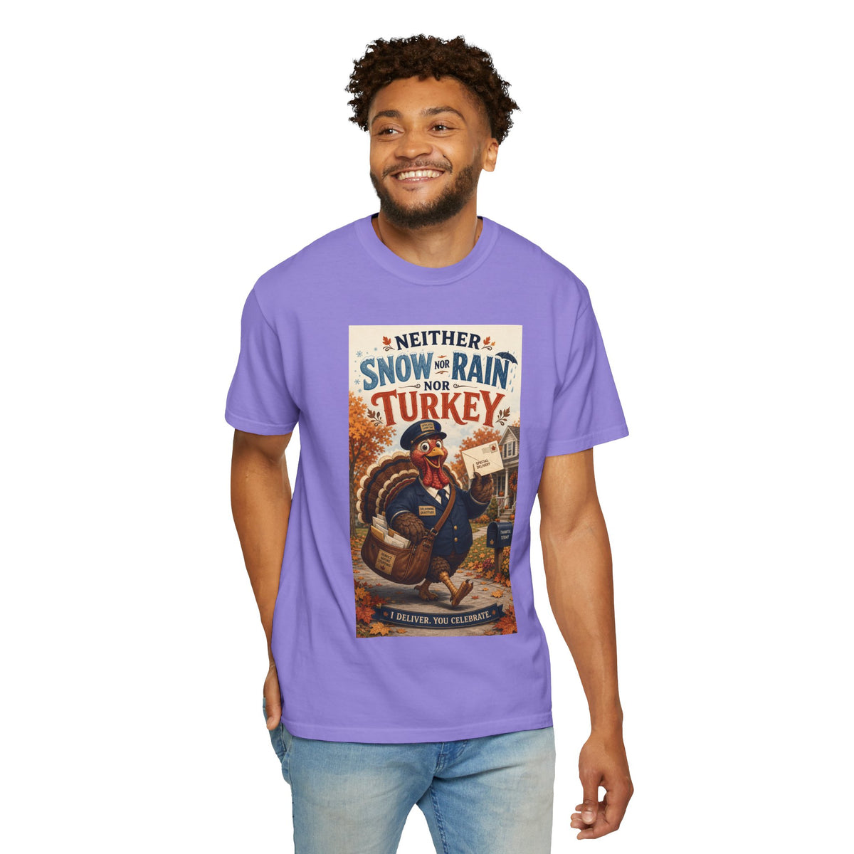 Neither Snow Nor Rain Nor Turkey — Funny Thanksgiving Mailman Shirt