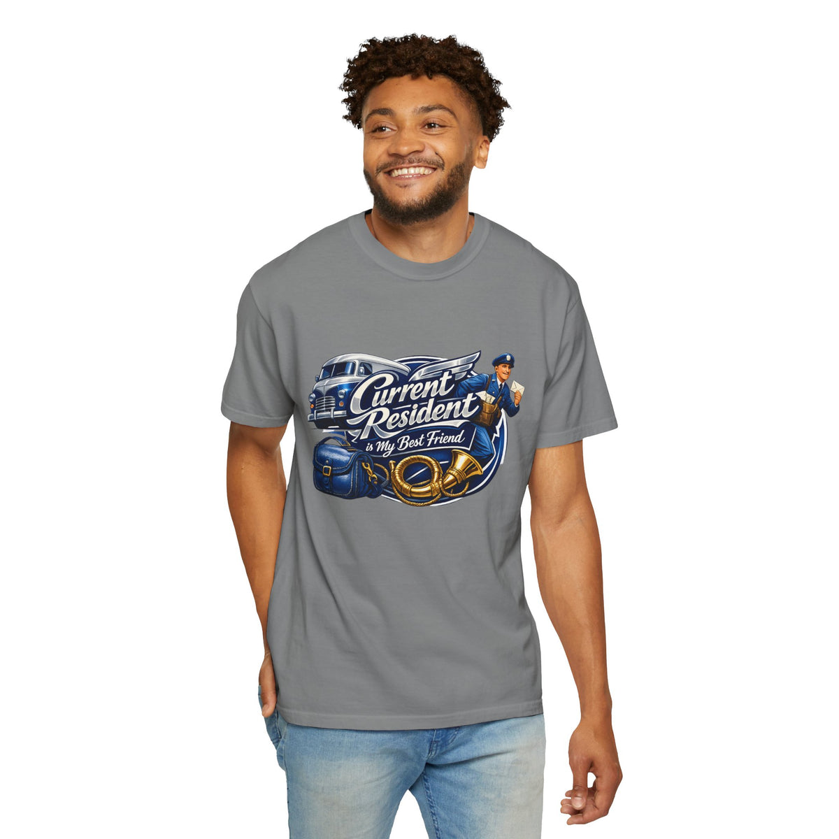 Mail Carrier T-Shirt - Current Resident Is My Best Friend | Funny Mail Carrier Tee | Comfort Colors | Comfort Colors® 1717