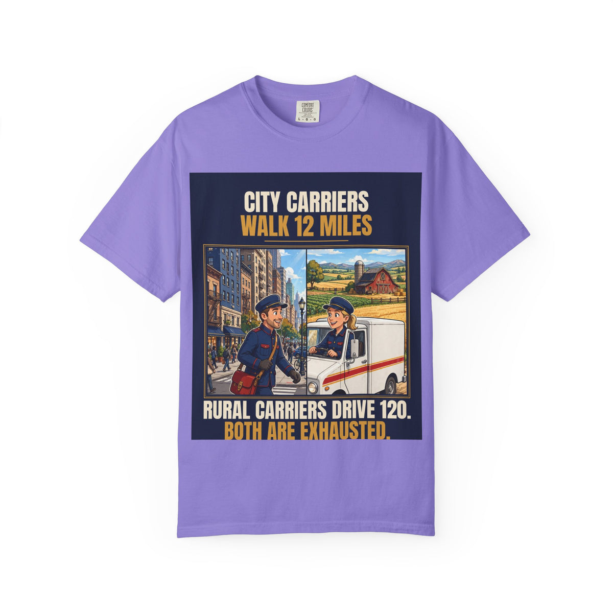 Mail Carrier T-Shirt - City Vs Rural | Funny Mail Carrier Tee | Comfort Colors