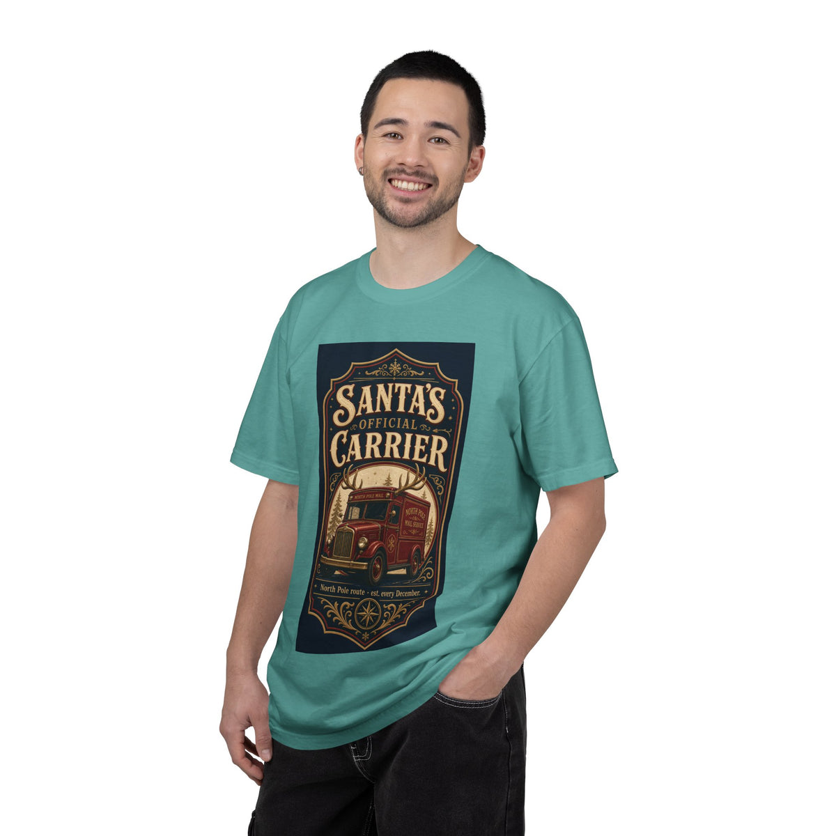 Santa's Official Carrier — Vintage Christmas Mail Truck Shirt