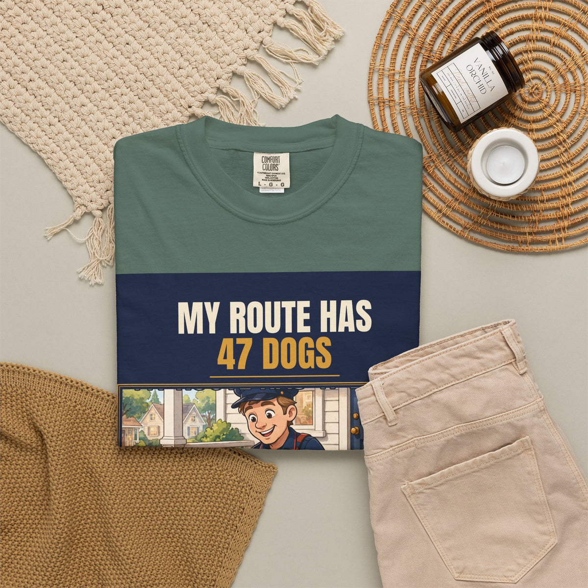 Mail Carrier T-Shirt - 47 Dogs | Funny Mail Carrier Tee | Comfort Colors