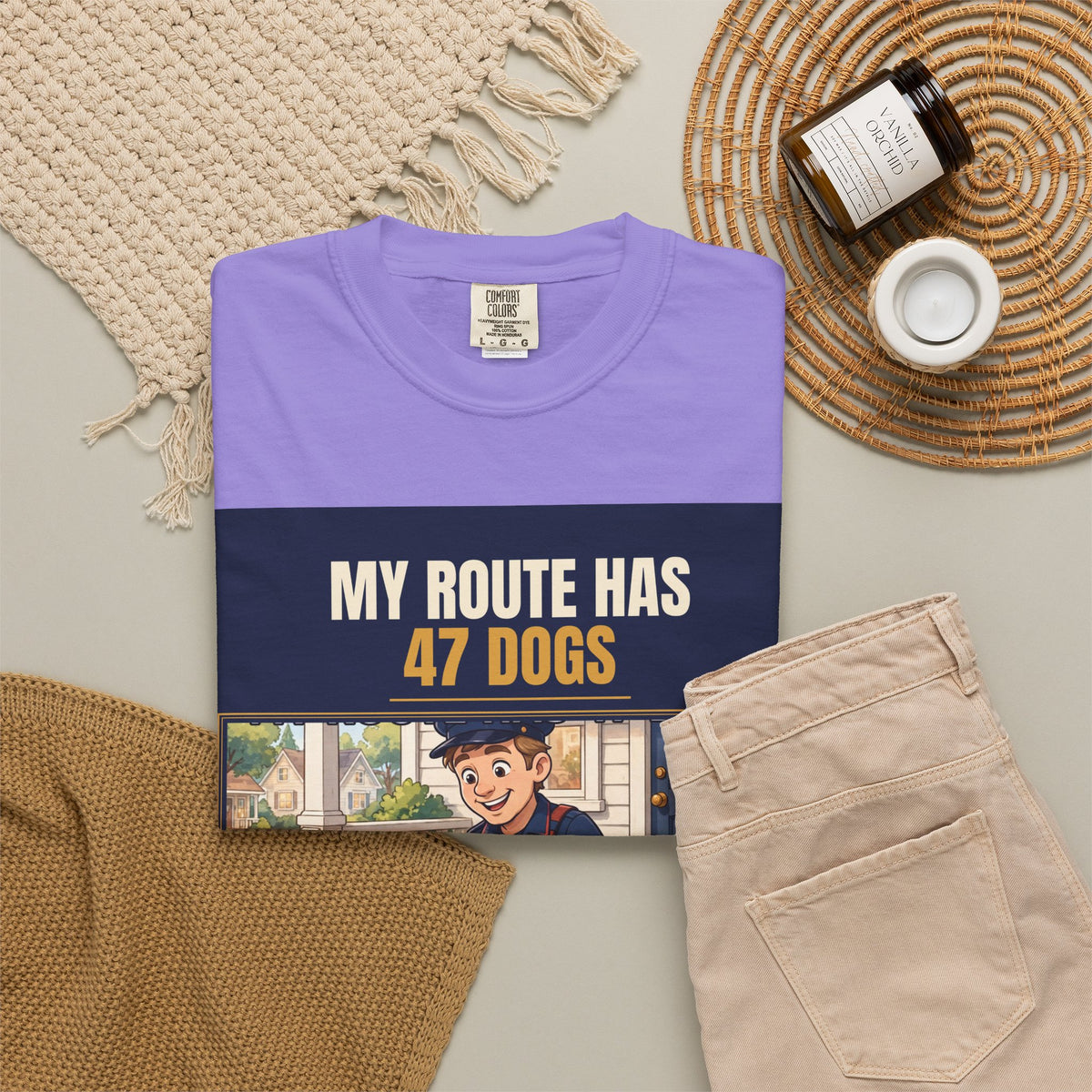 Mail Carrier T-Shirt - 47 Dogs | Funny Mail Carrier Tee | Comfort Colors
