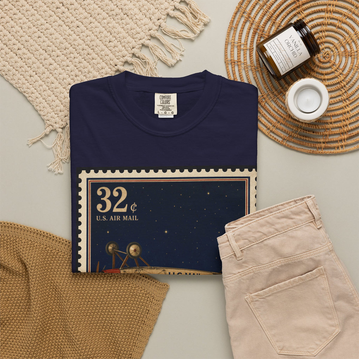 Inverted Jenny 1918 — Vintage Airmail Stamp Shirt | Funny Mail Carrier Tee