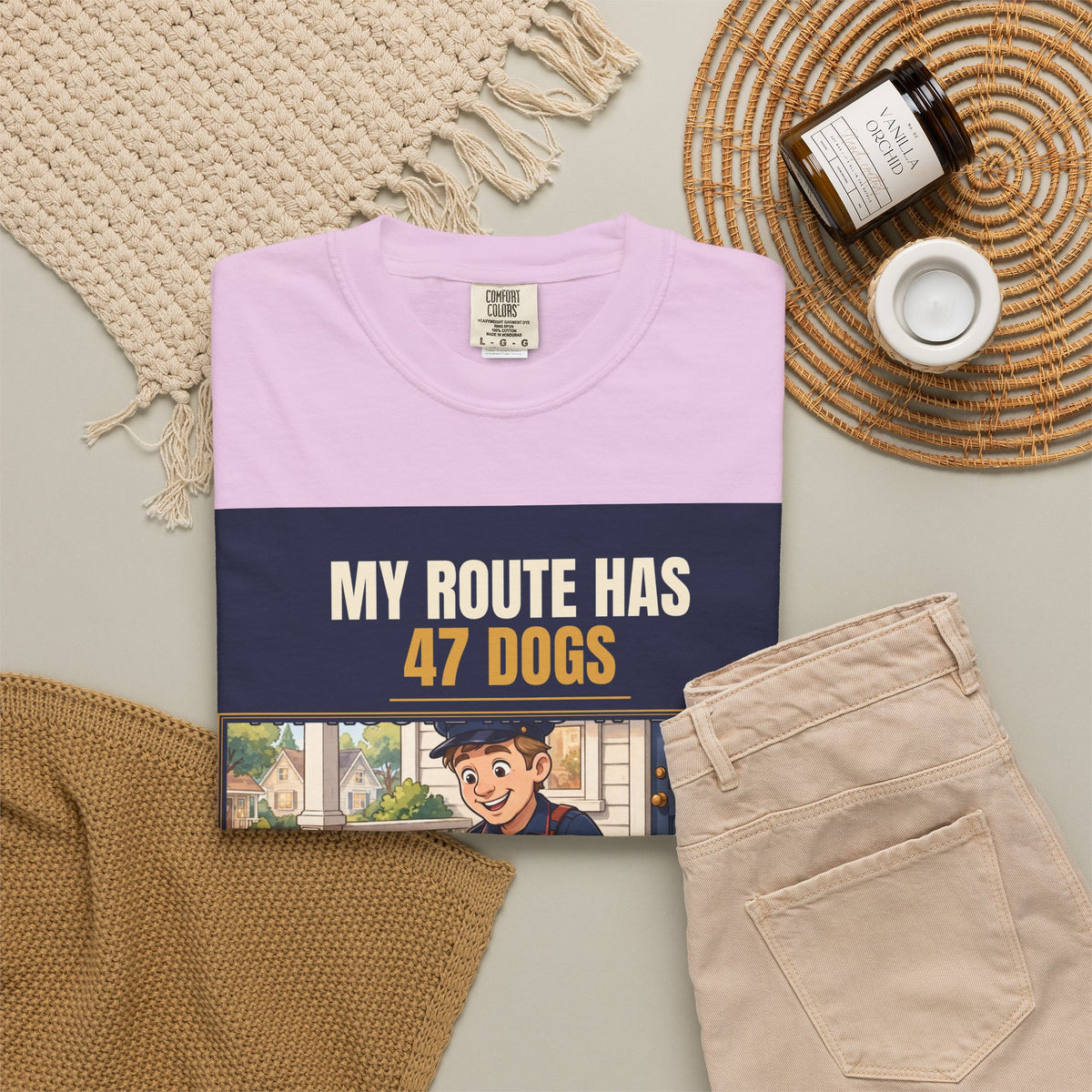 Mail Carrier T-Shirt - 47 Dogs | Funny Mail Carrier Tee | Comfort Colors