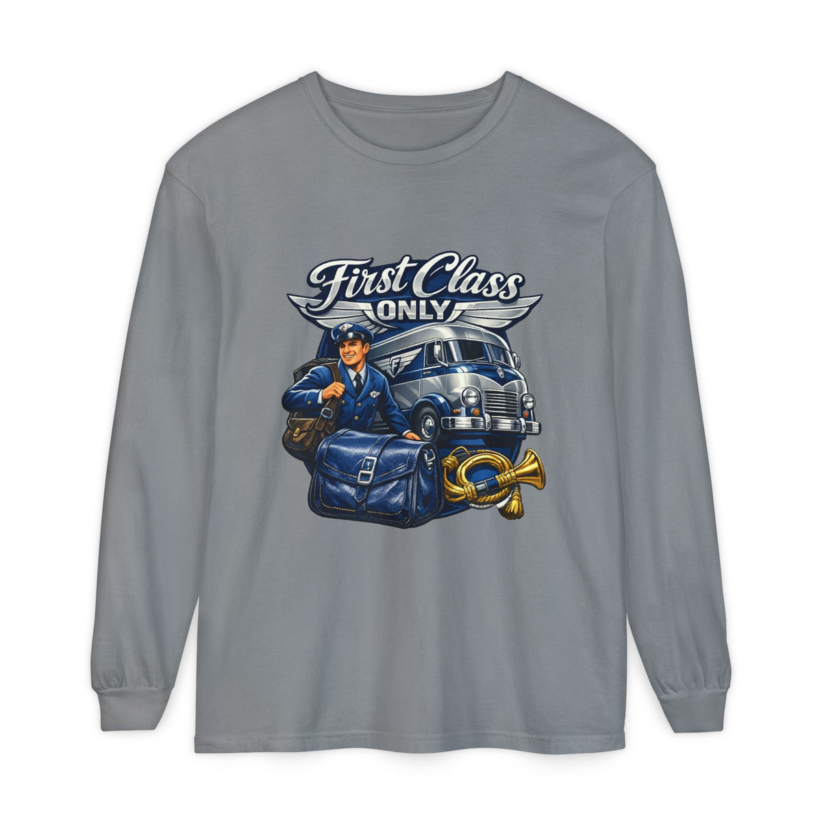 Mail Carrier Long Sleeve - First Class Only | Funny Mail Carrier Long Sleeve | Comfort Colors