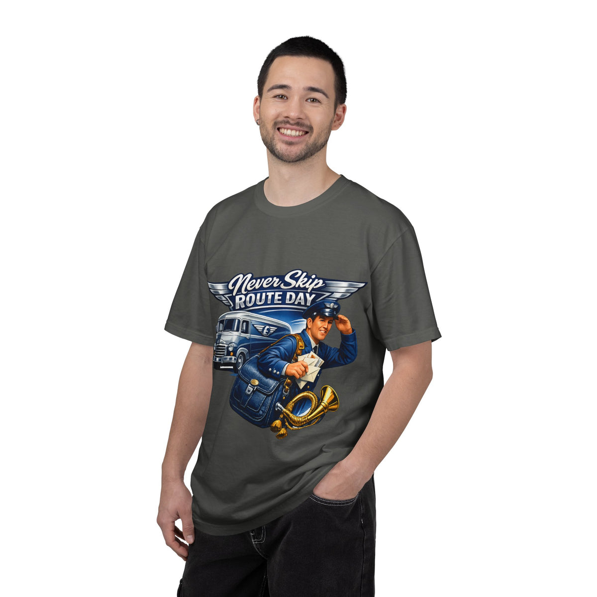Mail Carrier T-Shirt - Never Skip Route Day | Funny Mail Carrier Tee | Comfort Colors