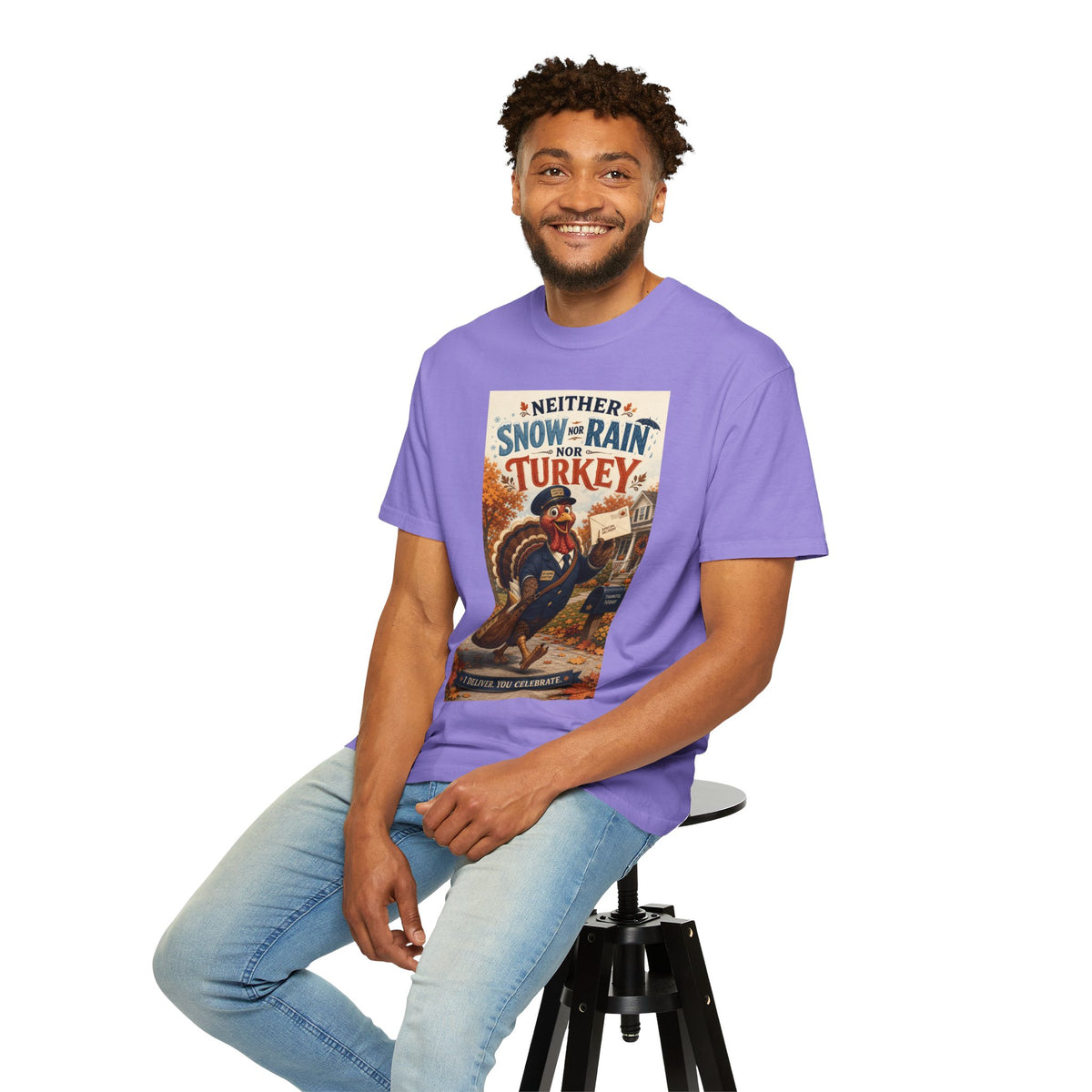 Neither Snow Nor Rain Nor Turkey — Funny Thanksgiving Mailman Shirt