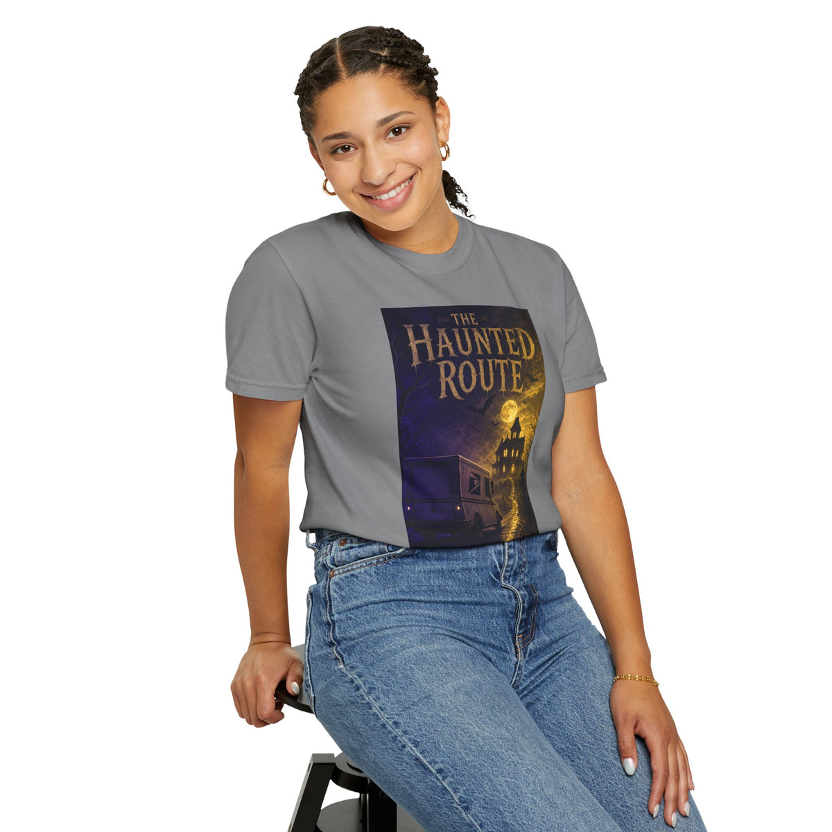 The Haunted Route — Spooky Mail Truck Halloween Shirt