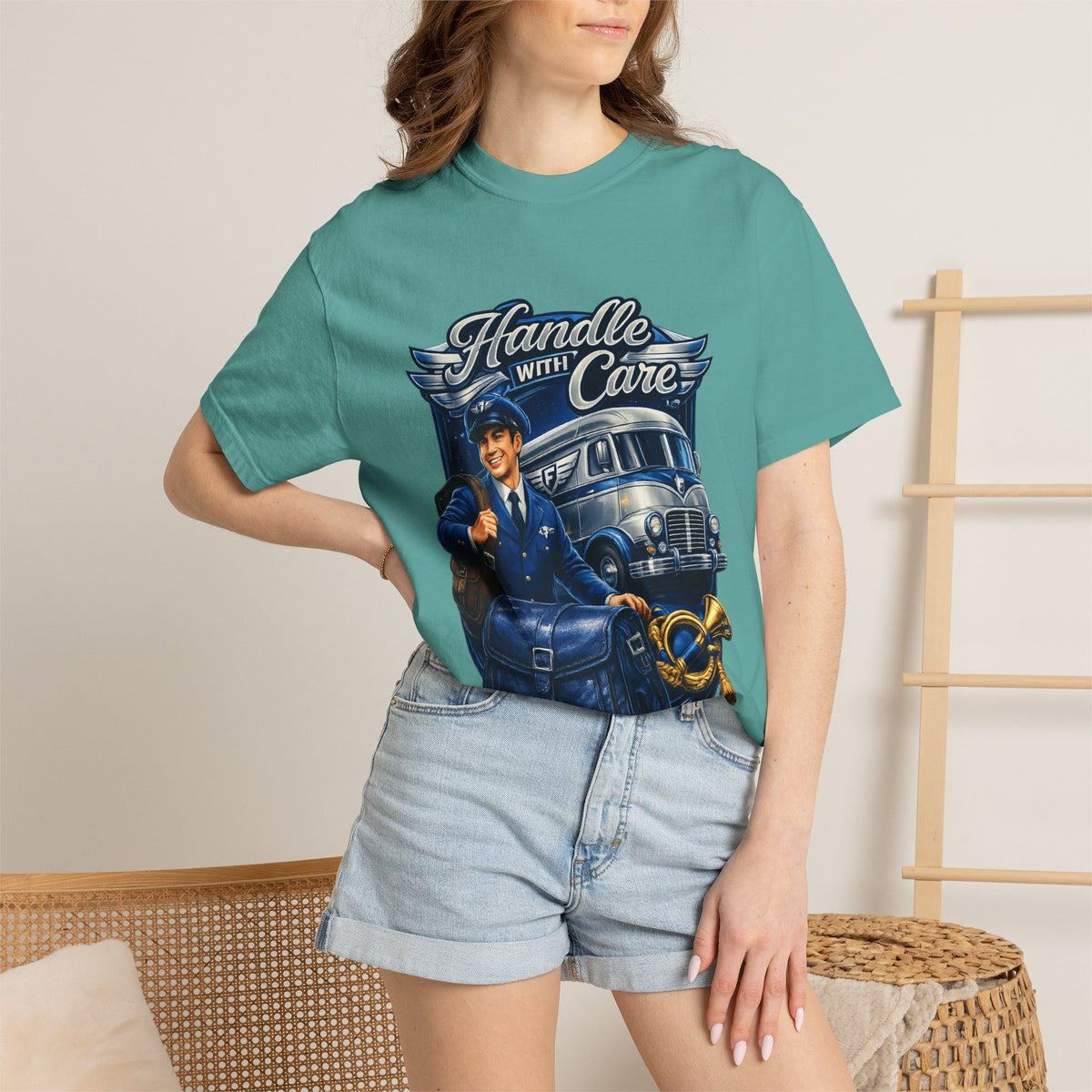 Mail Carrier T-Shirt - Handle With Care | Funny Mail Carrier Tee | Comfort Colors