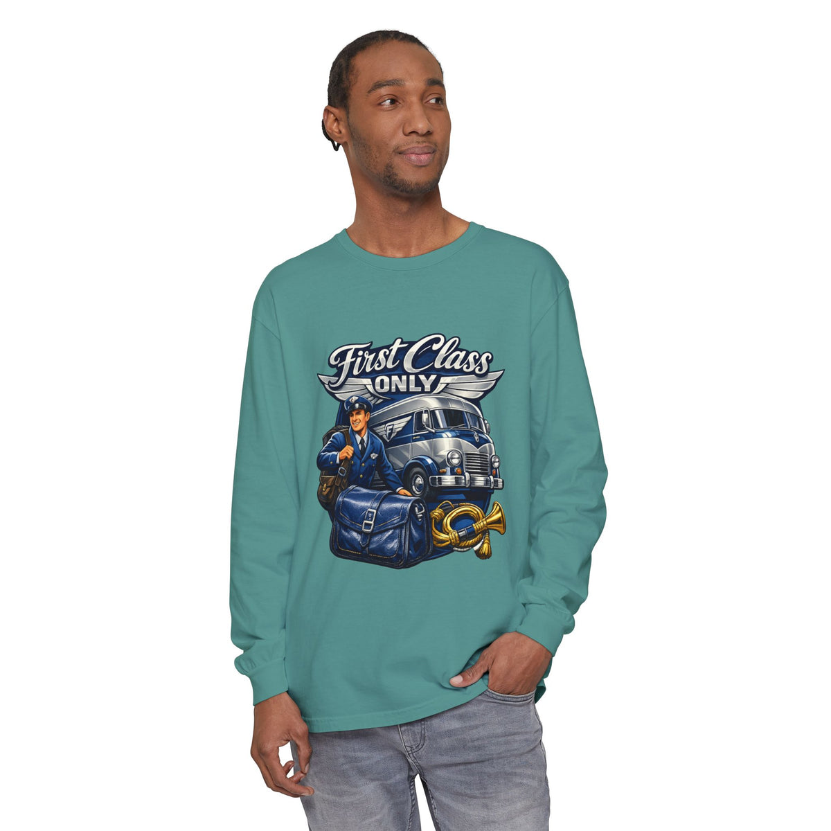 Mail Carrier Long Sleeve - First Class Only | Funny Mail Carrier Long Sleeve | Comfort Colors