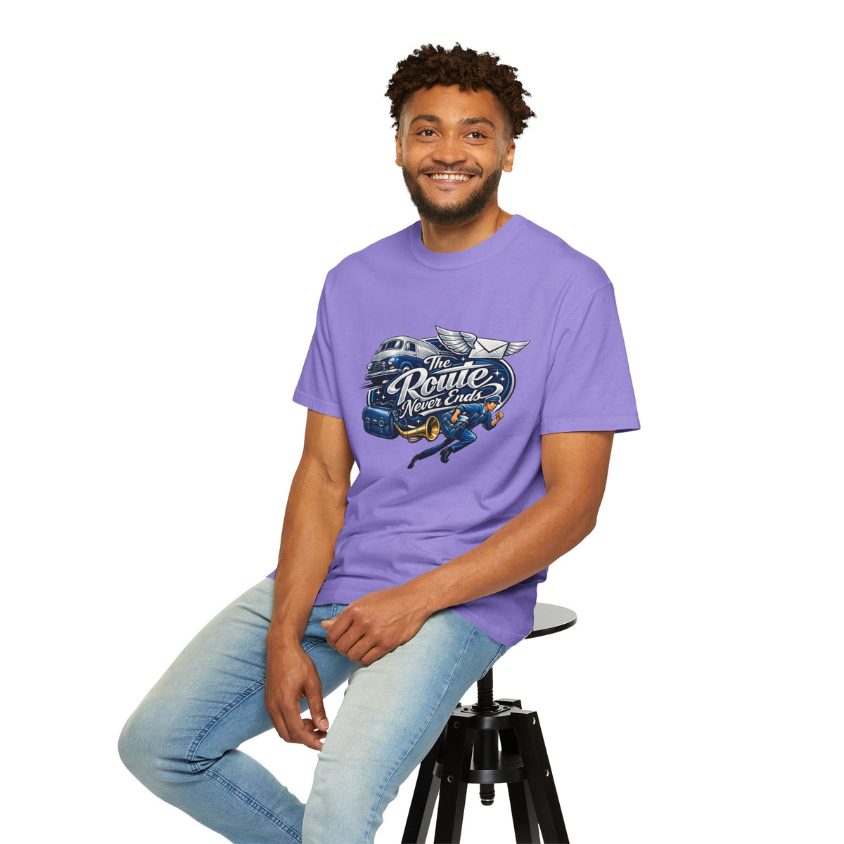 Mail Carrier T-Shirt - The Route Never Ends | Funny Mail Carrier Tee | Comfort Colors | Comfort Colors® 1717