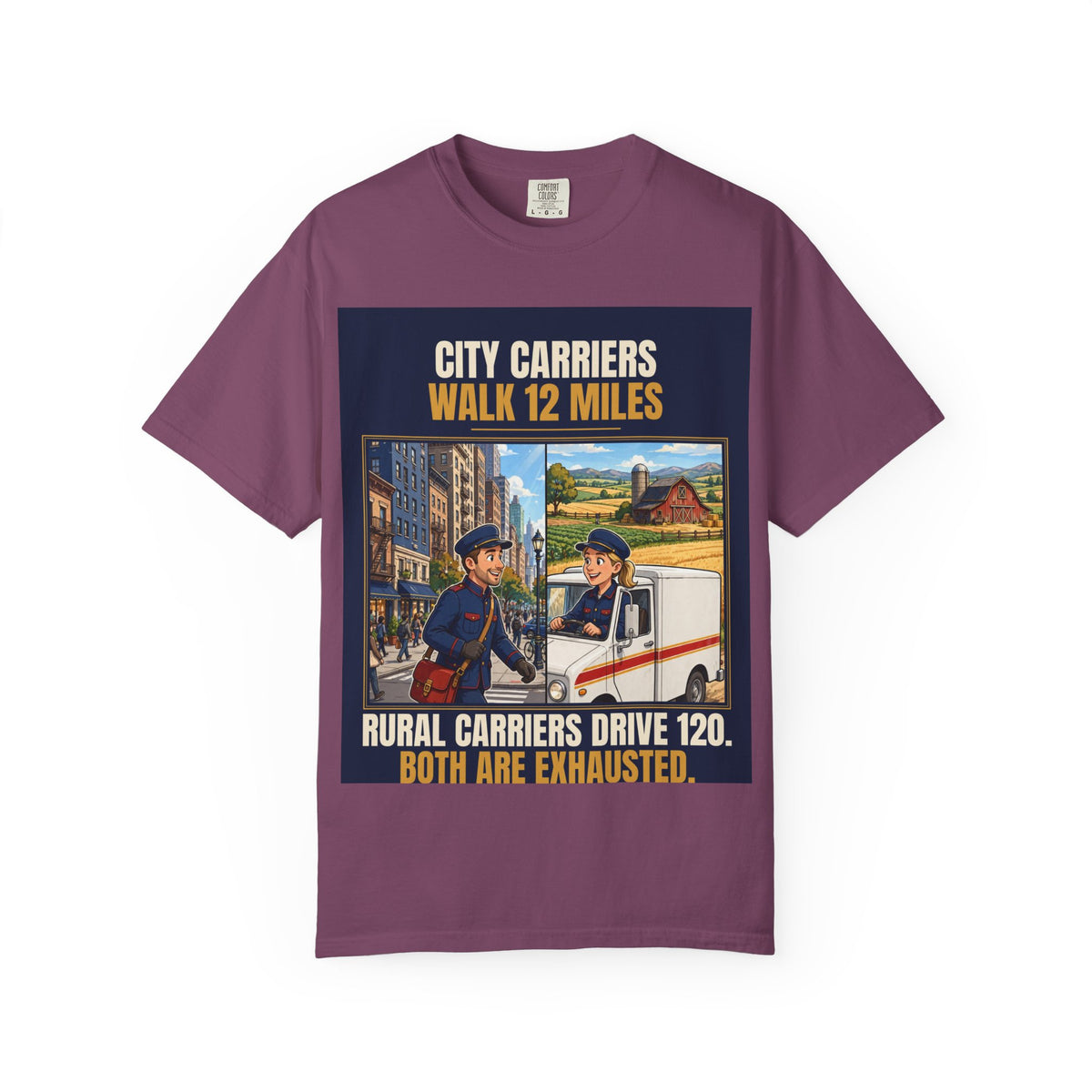 Mail Carrier T-Shirt - City Vs Rural | Funny Mail Carrier Tee | Comfort Colors