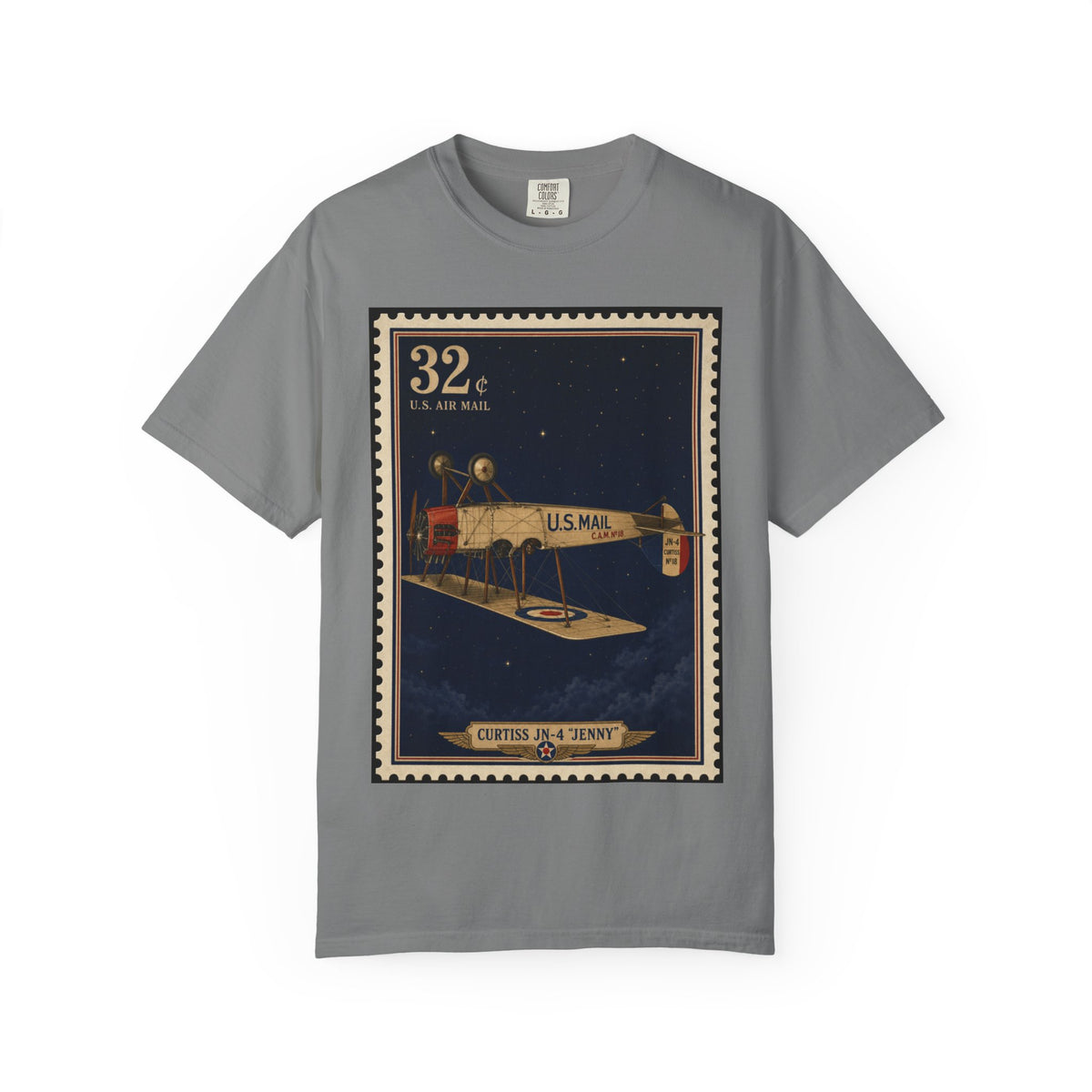 Inverted Jenny 1918 — Vintage Airmail Stamp Shirt | Funny Mail Carrier Tee