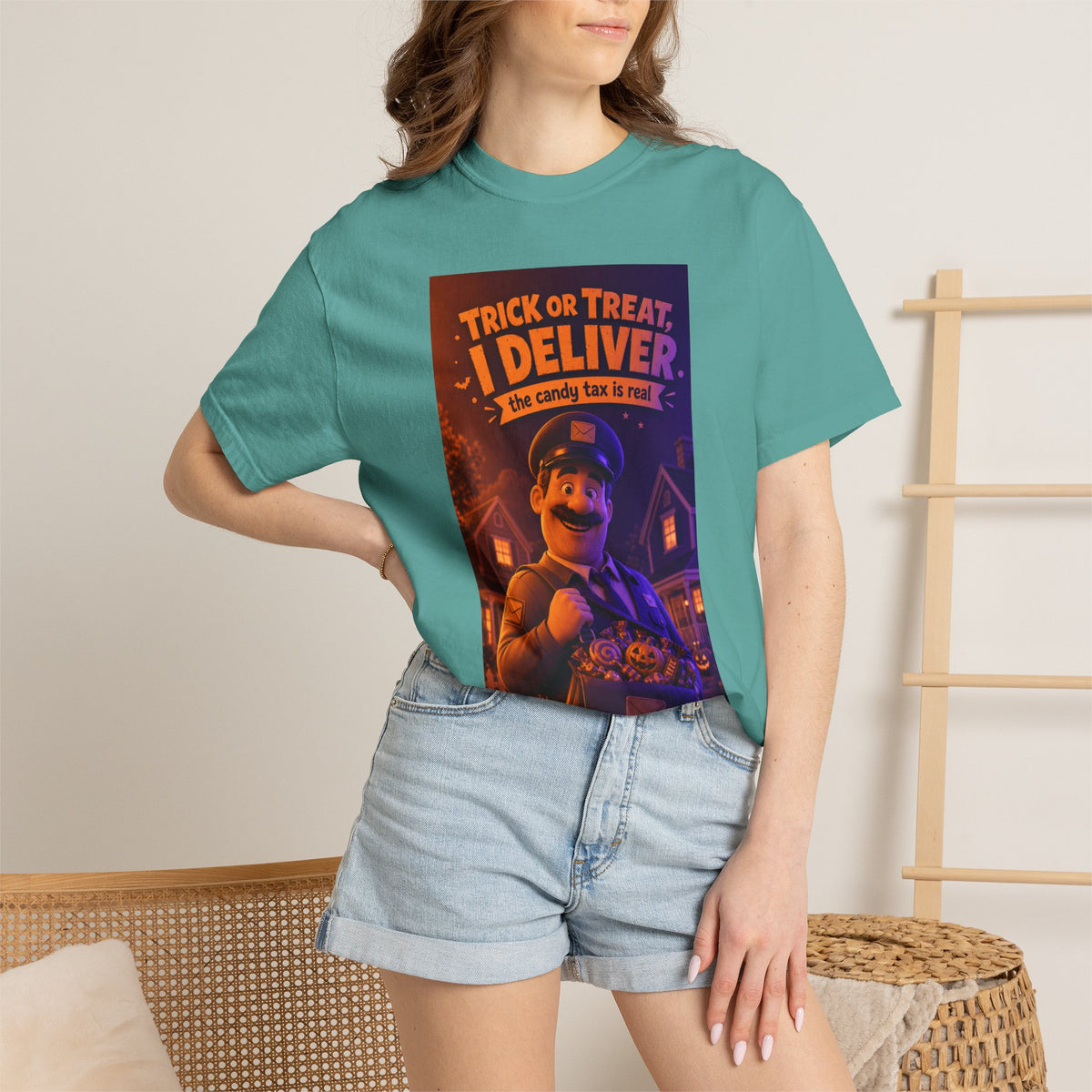 Trick or Treat I Deliver Candy Tax — Funny Mailman Halloween Tee