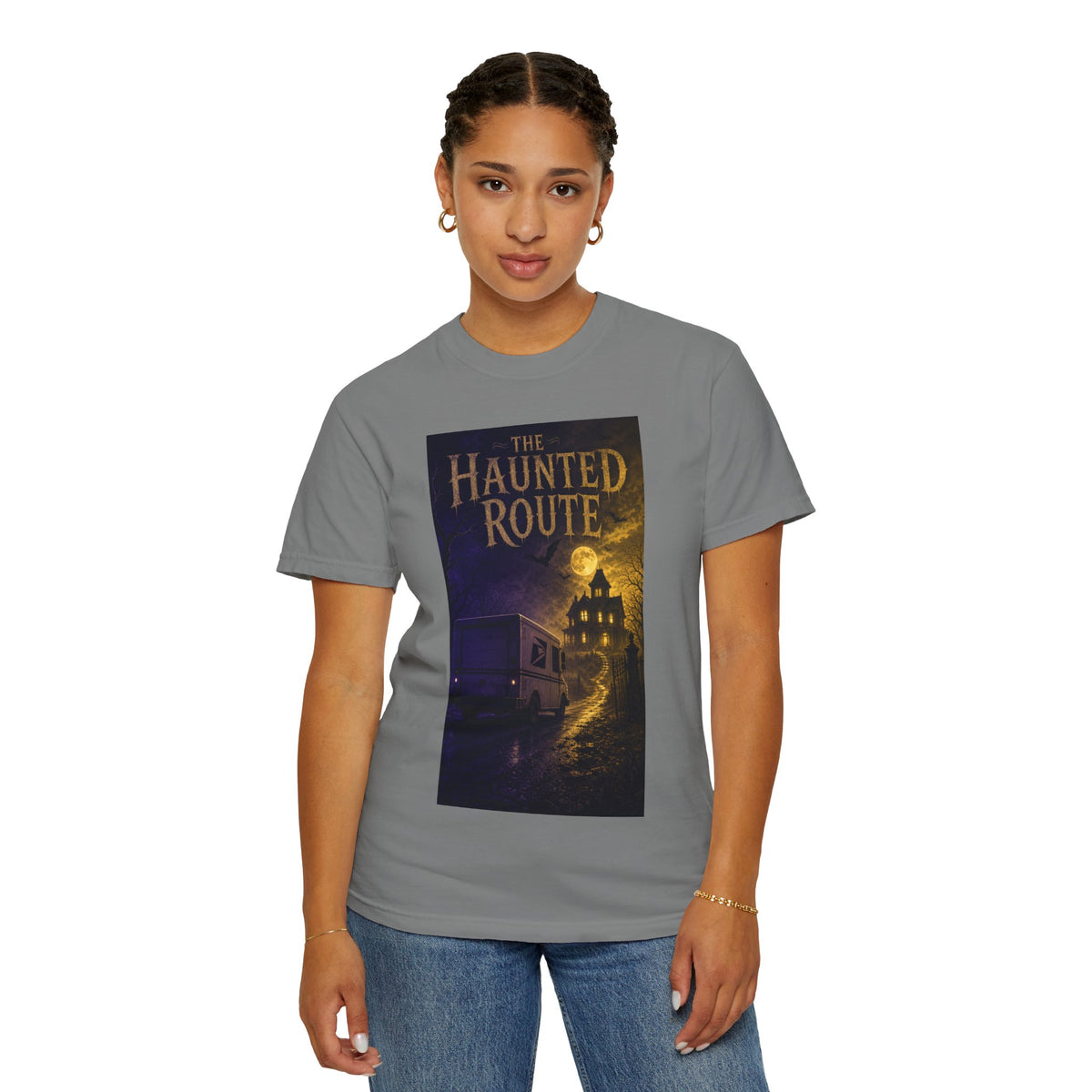 The Haunted Route — Spooky Mail Truck Halloween Shirt