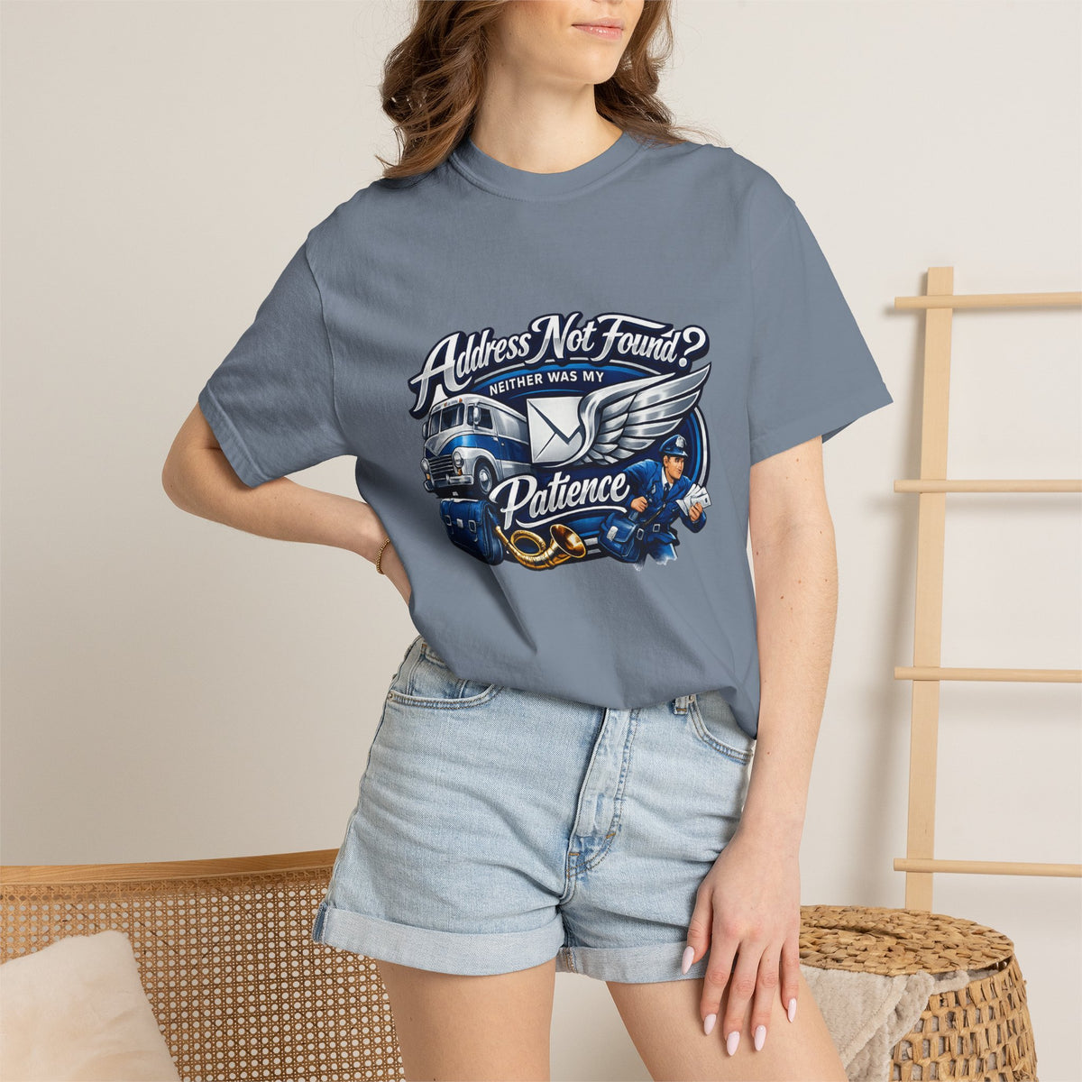 Mail Carrier T-Shirt - Address Not Found: Patience | Funny Mail Carrier Tee | Comfort Colors | Comfort Colors® 1717