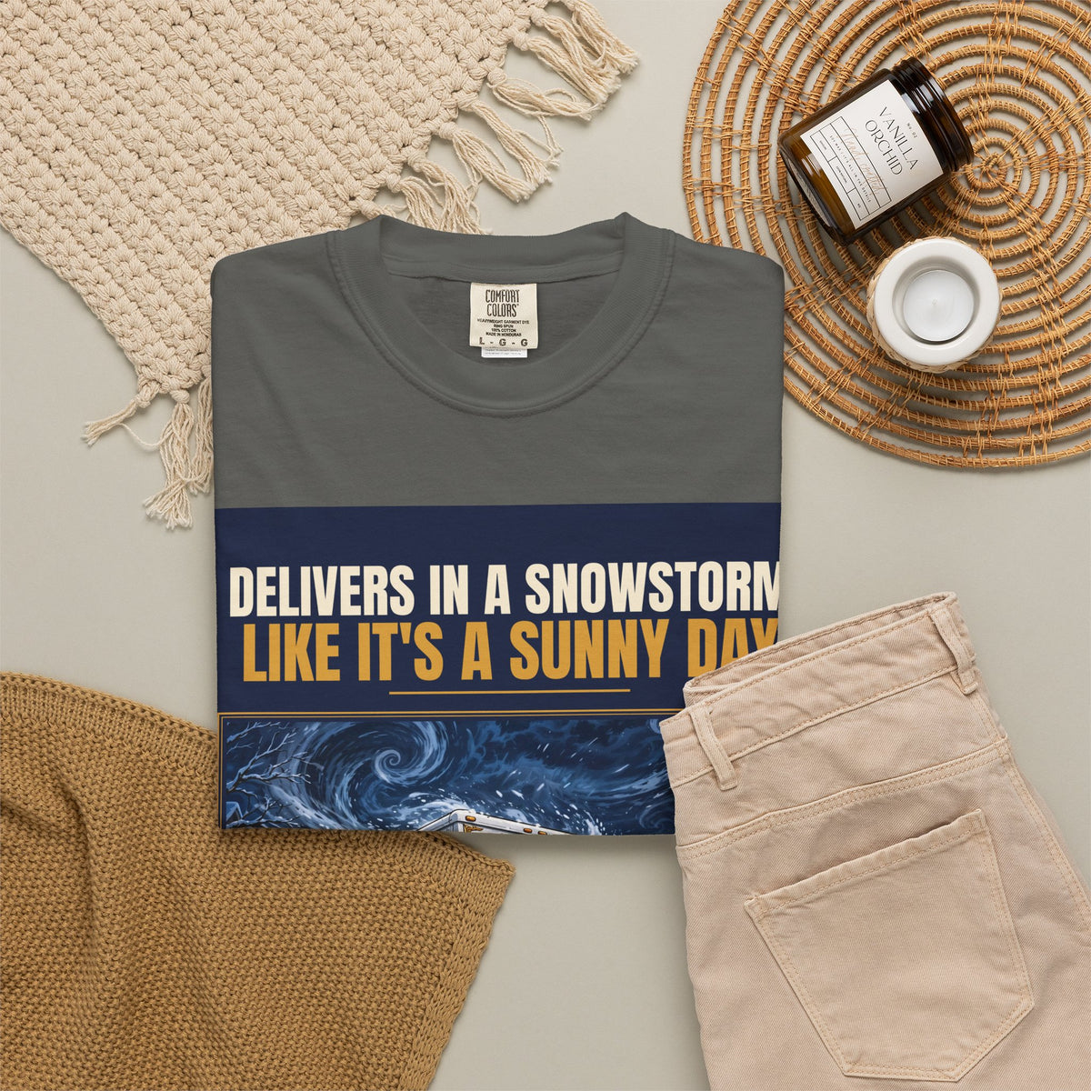 Mail Carrier T-Shirt - Snowstorm Delivery | Funny Mail Carrier Tee | Comfort Colors