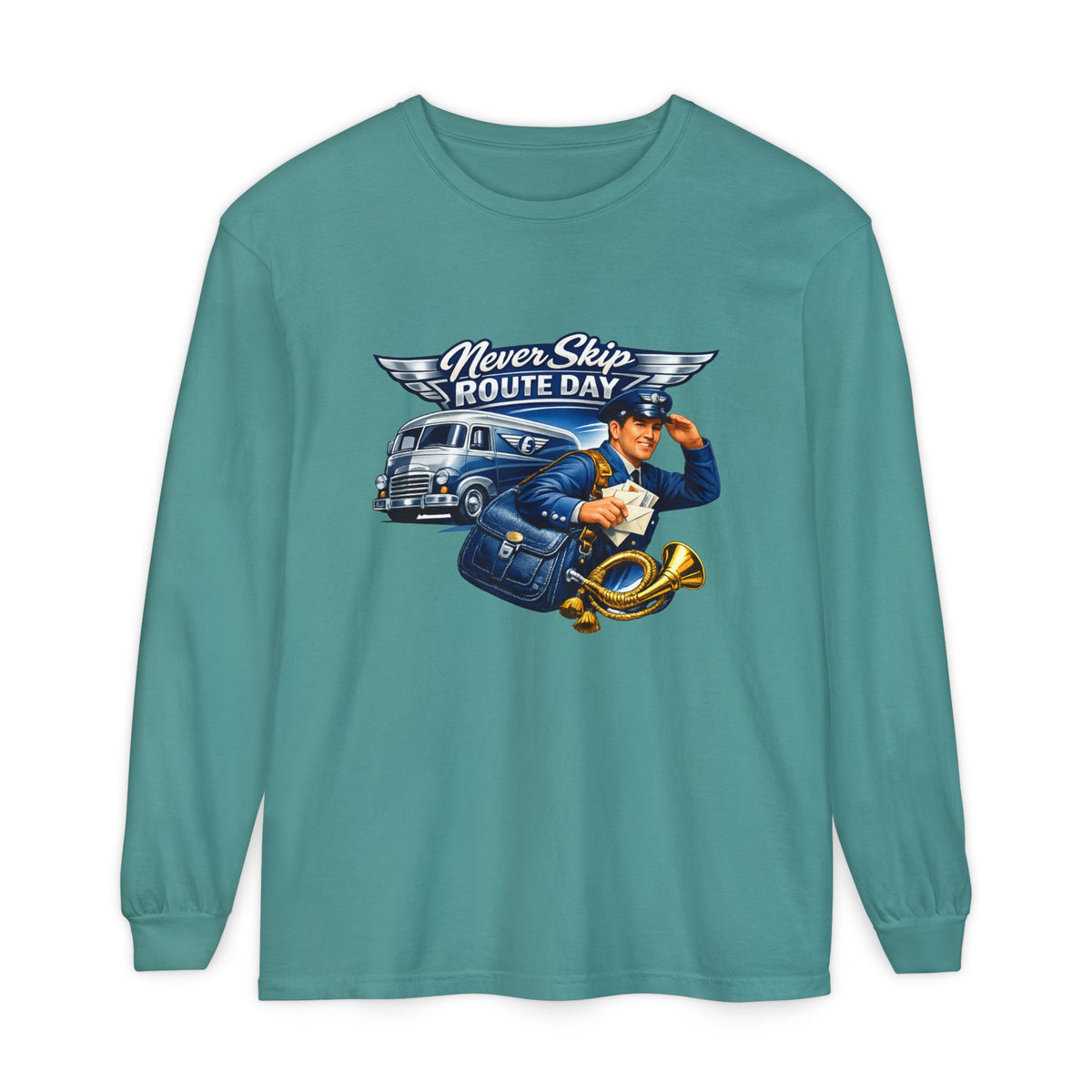 Mail Carrier Long Sleeve - Never Skip Route Day | Funny Mail Carrier Long Sleeve | Comfort Colors