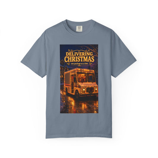Delivering Christmas One Package at a Time — Mail Truck Holiday Shirt