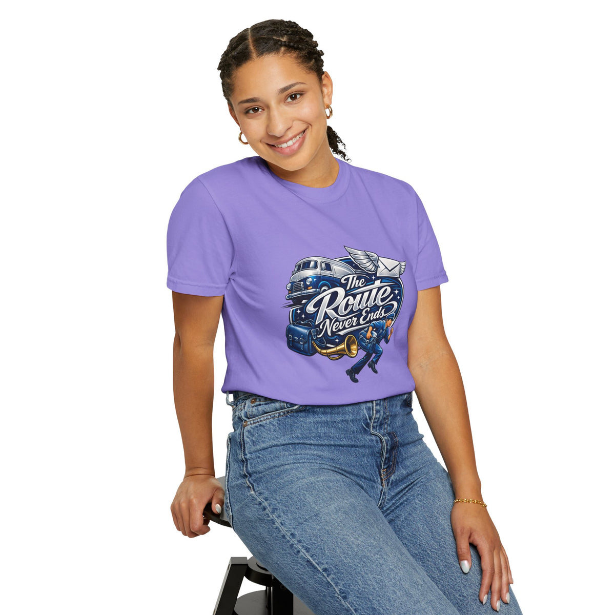Mail Carrier T-Shirt - The Route Never Ends | Funny Mail Carrier Tee | Comfort Colors | Comfort Colors® 1717