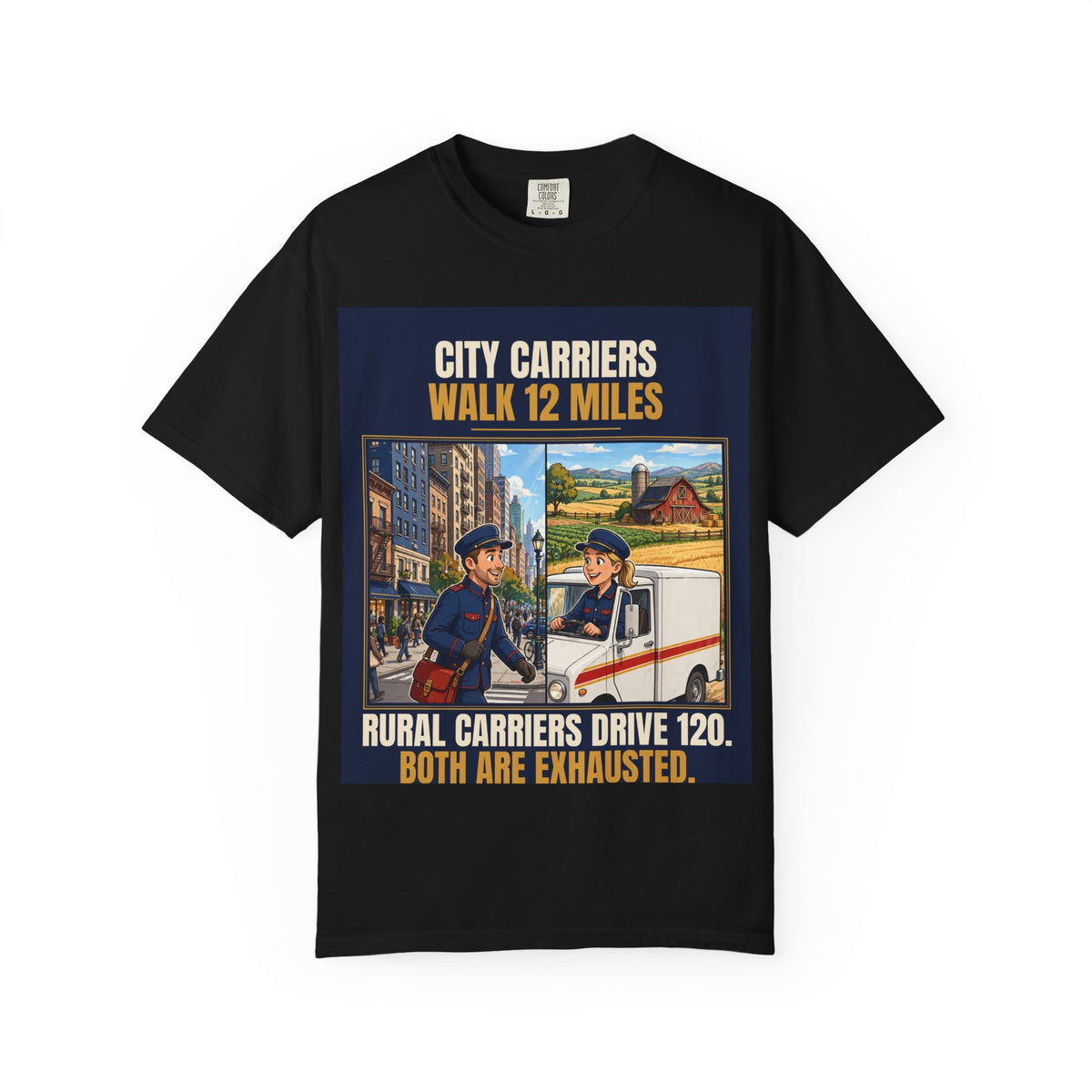 Mail Carrier T-Shirt - City Vs Rural | Funny Mail Carrier Tee | Comfort Colors