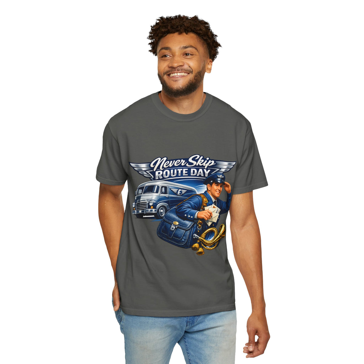 Mail Carrier T-Shirt - Never Skip Route Day | Funny Mail Carrier Tee | Comfort Colors