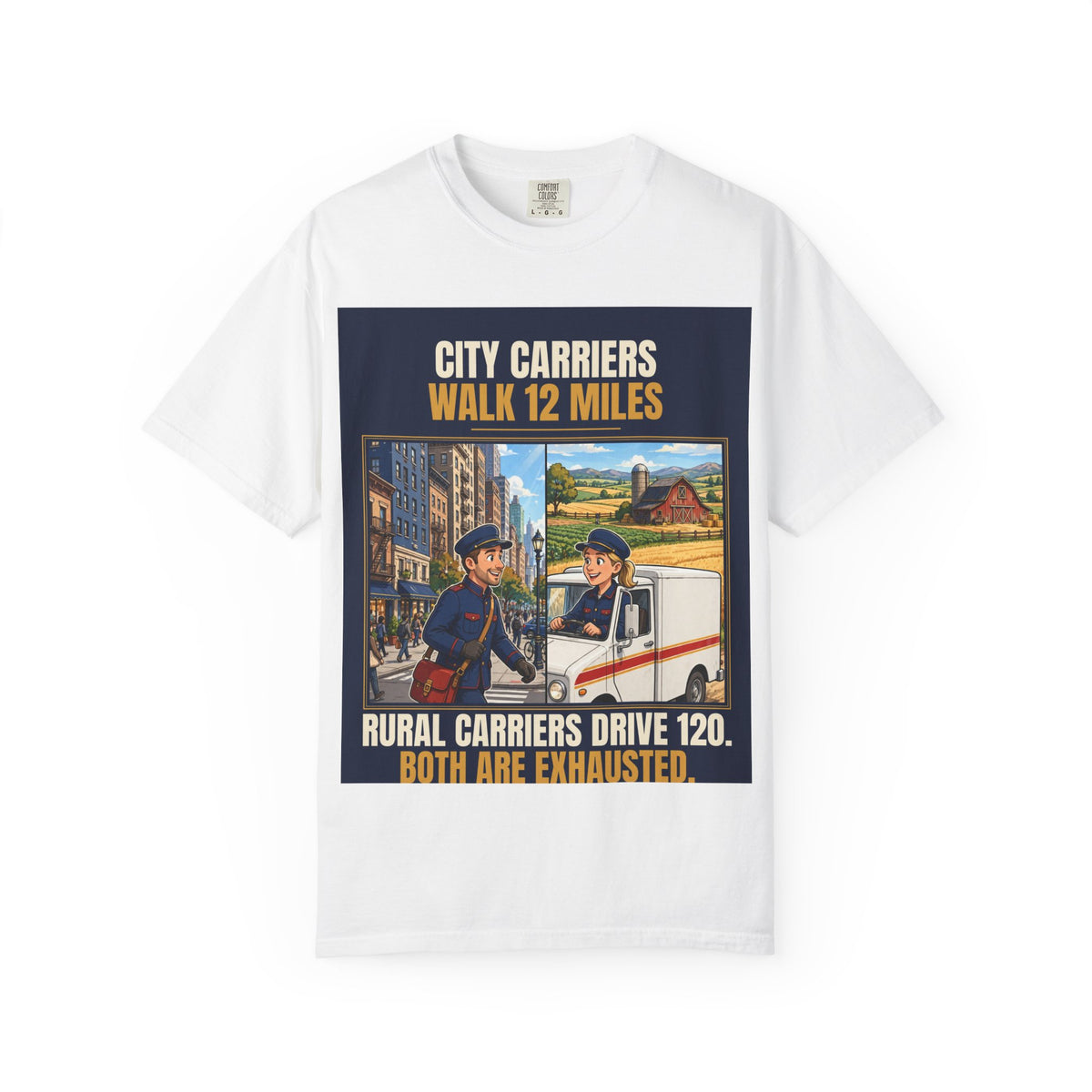 Mail Carrier T-Shirt - City Vs Rural | Funny Mail Carrier Tee | Comfort Colors