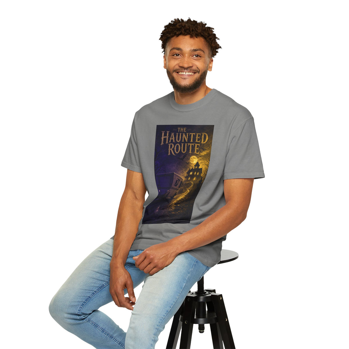 The Haunted Route — Spooky Mail Truck Halloween Shirt