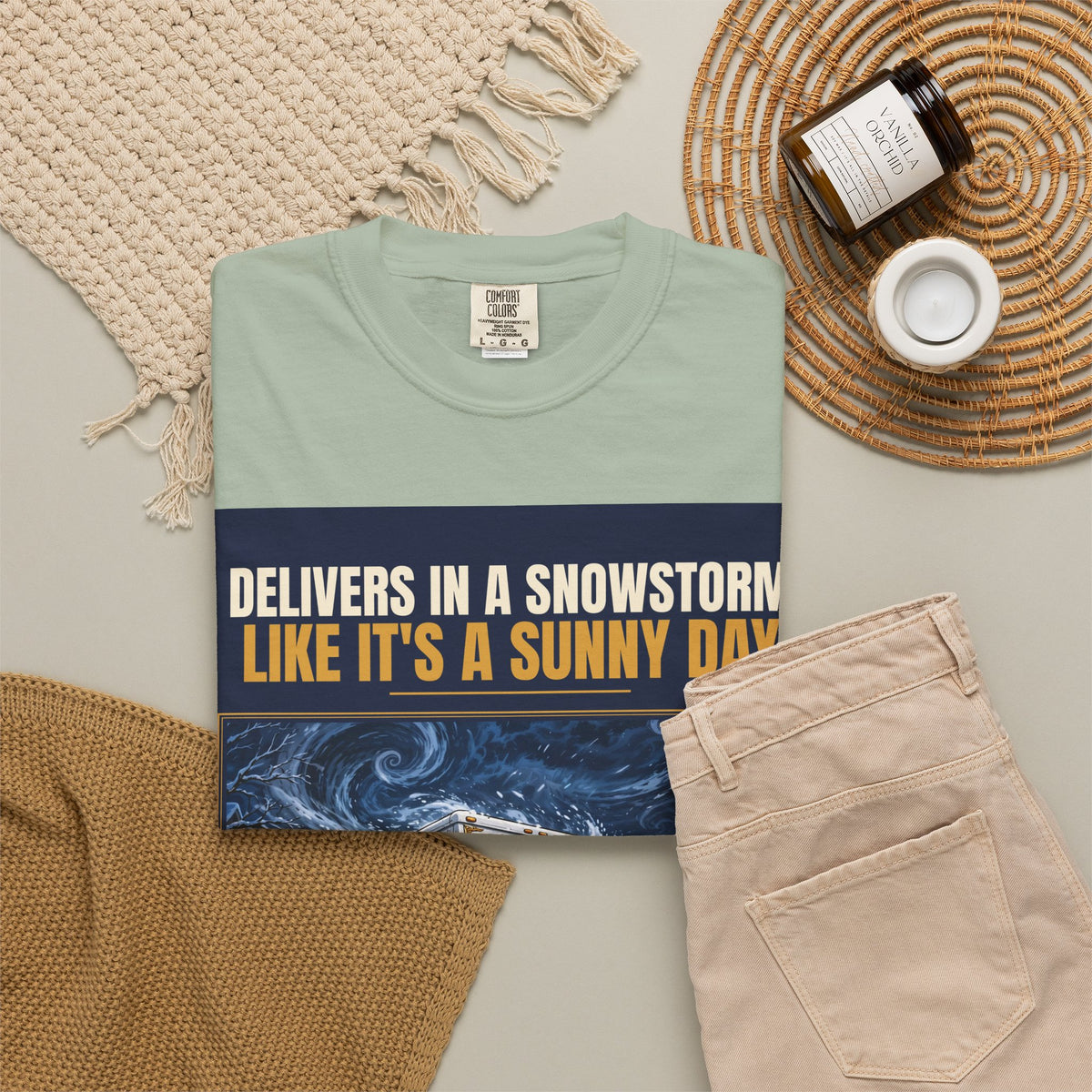 Mail Carrier T-Shirt - Snowstorm Delivery | Funny Mail Carrier Tee | Comfort Colors