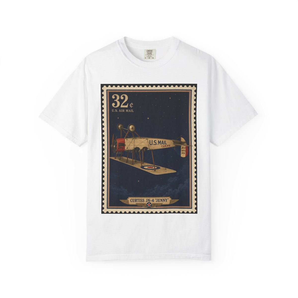 Inverted Jenny 1918 — Vintage Airmail Stamp Shirt | Funny Mail Carrier Tee