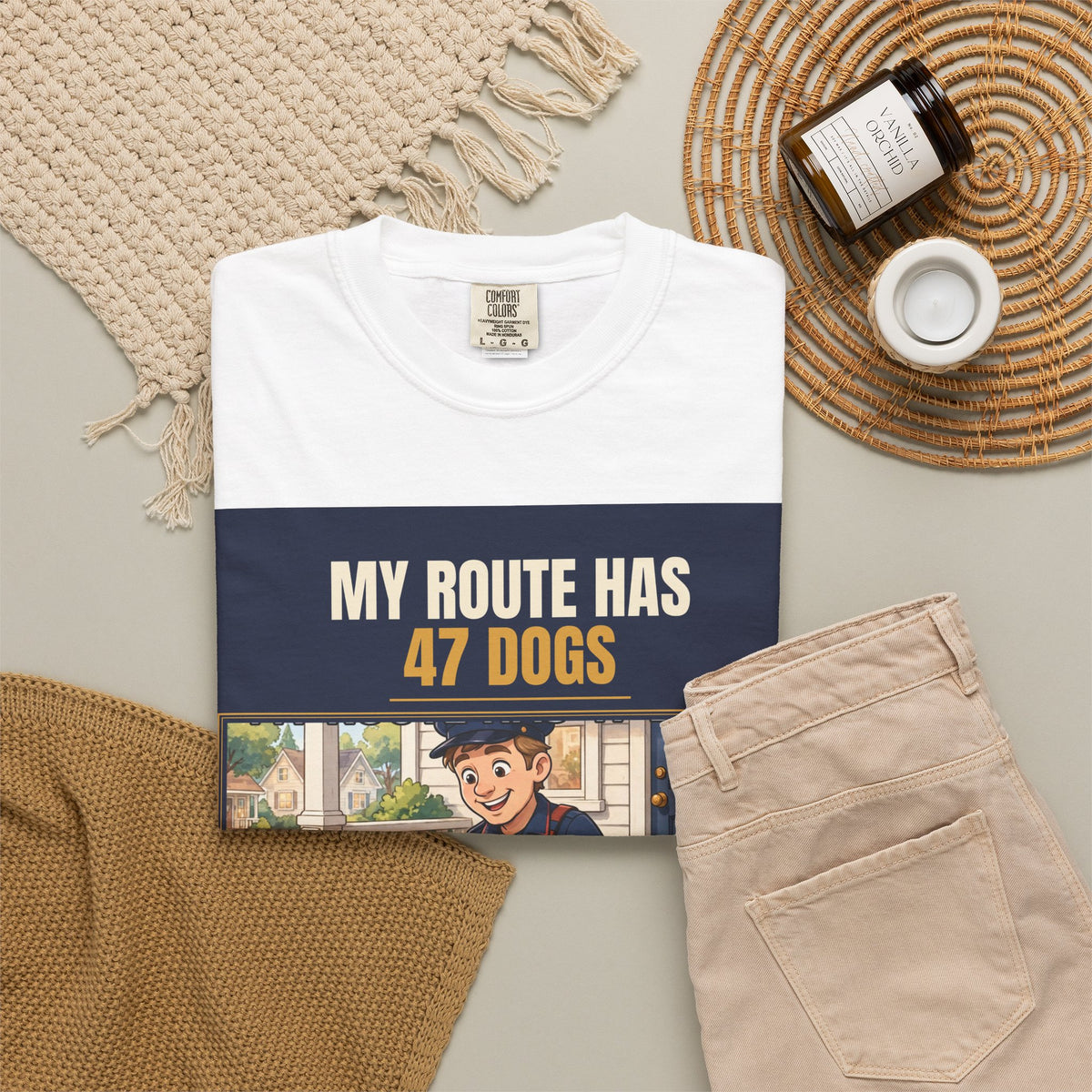Mail Carrier T-Shirt - 47 Dogs | Funny Mail Carrier Tee | Comfort Colors