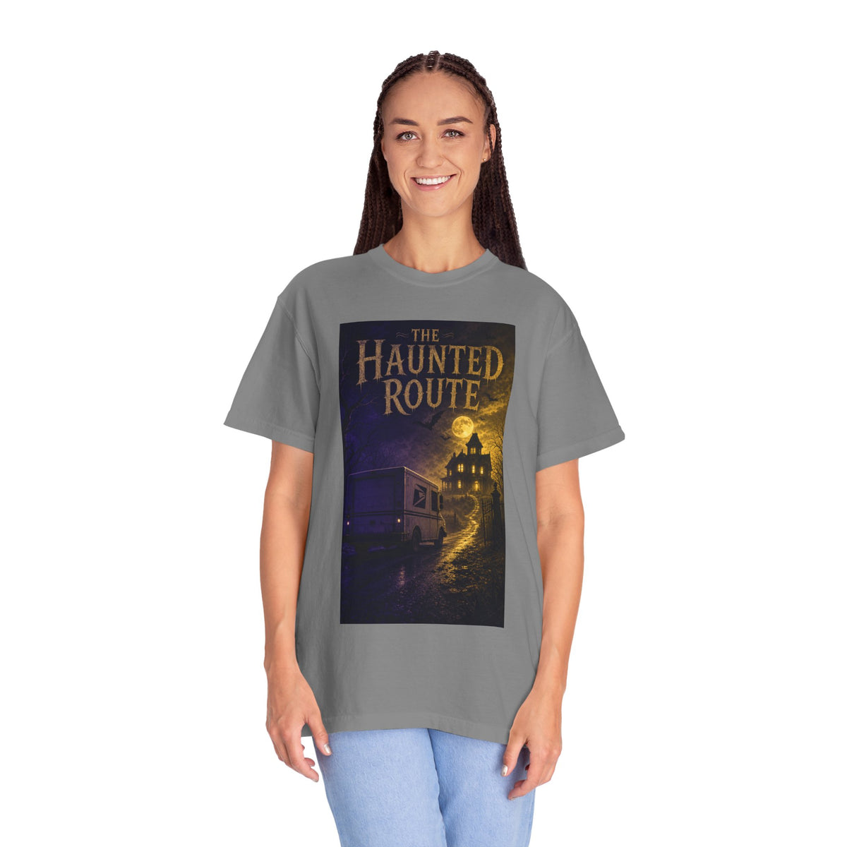 The Haunted Route — Spooky Mail Truck Halloween Shirt