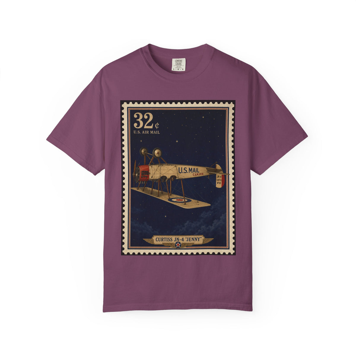 Inverted Jenny 1918 — Vintage Airmail Stamp Shirt | Funny Mail Carrier Tee