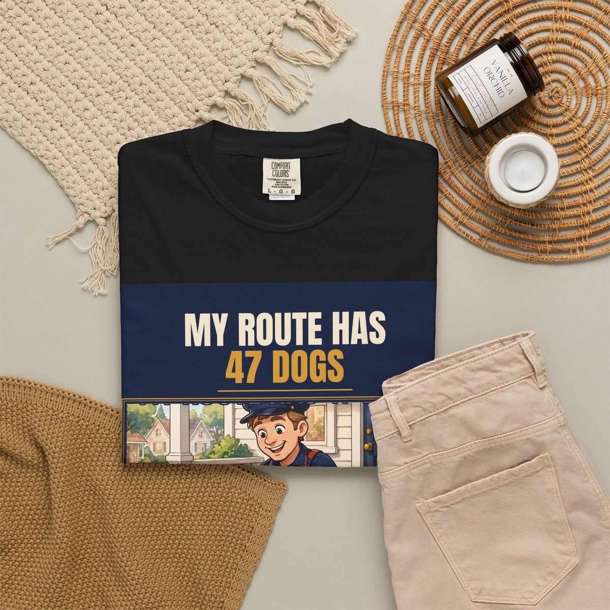 Mail Carrier T-Shirt - 47 Dogs | Funny Mail Carrier Tee | Comfort Colors