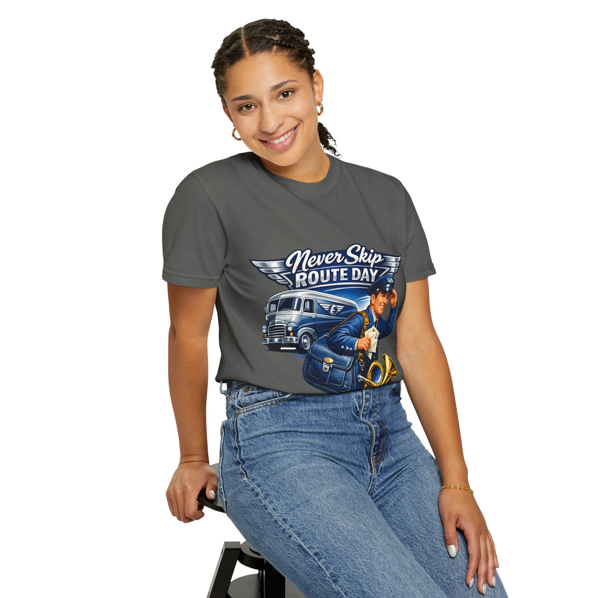 Mail Carrier T-Shirt - Never Skip Route Day | Funny Mail Carrier Tee | Comfort Colors