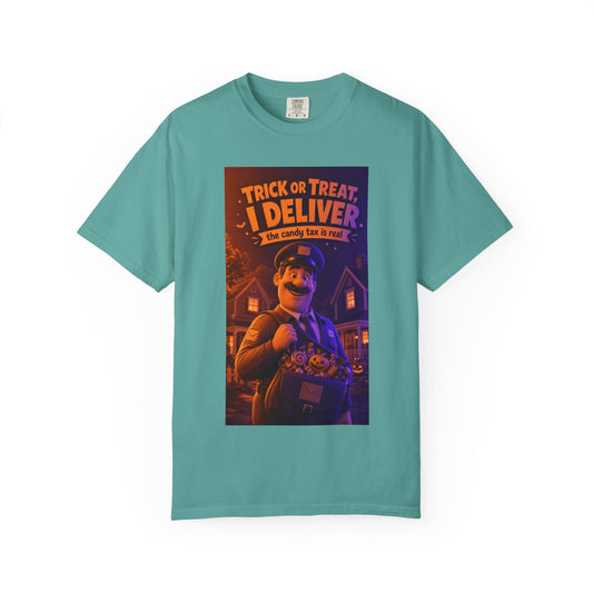 Trick or Treat I Deliver Candy Tax — Funny Mailman Halloween Tee