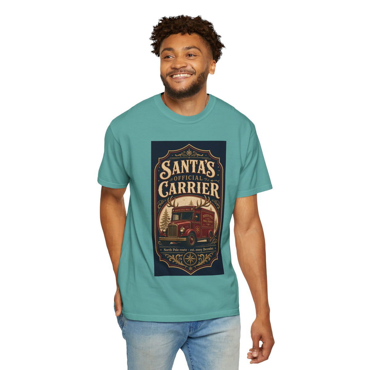 Santa's Official Carrier — Vintage Christmas Mail Truck Shirt