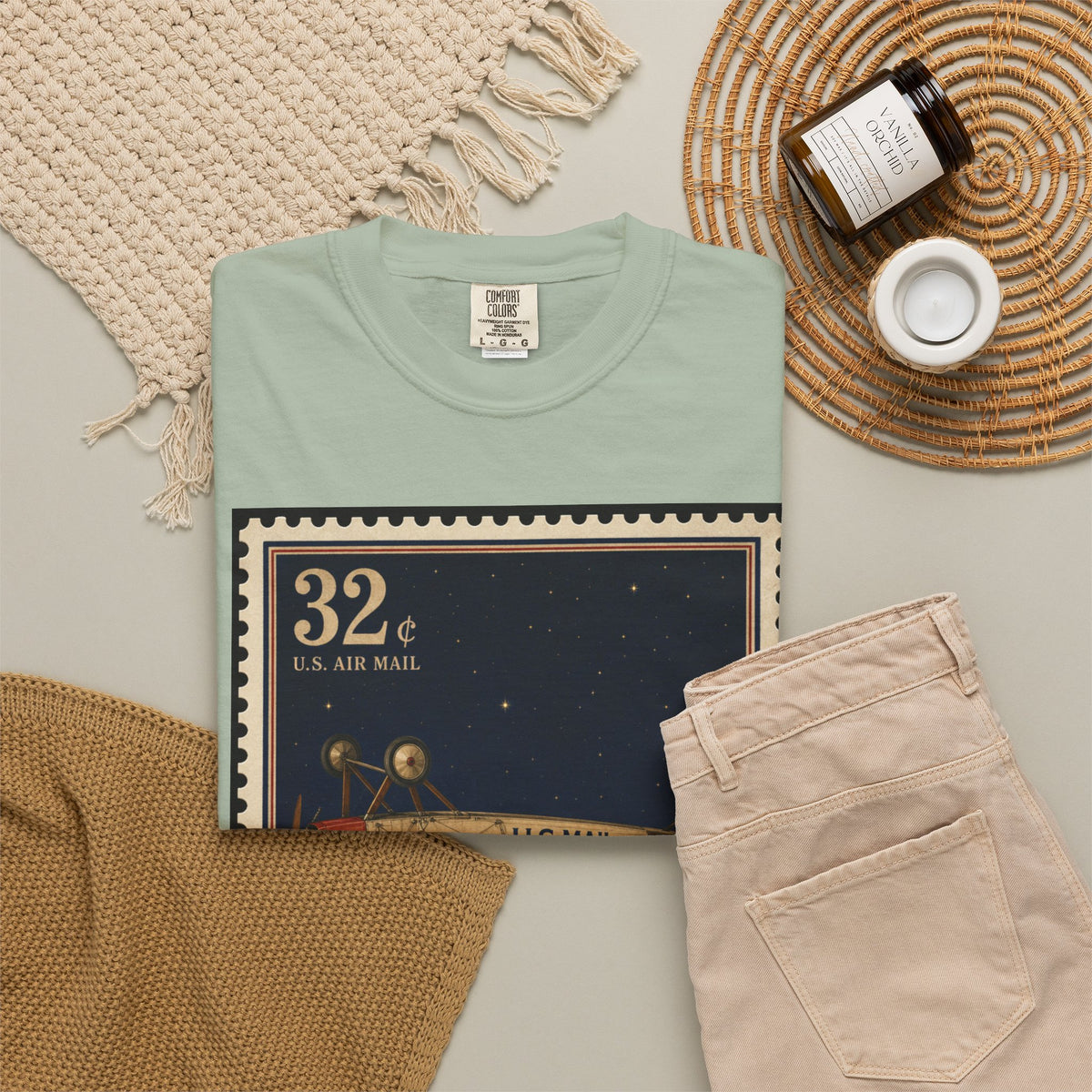 Inverted Jenny 1918 — Vintage Airmail Stamp Shirt | Funny Mail Carrier Tee