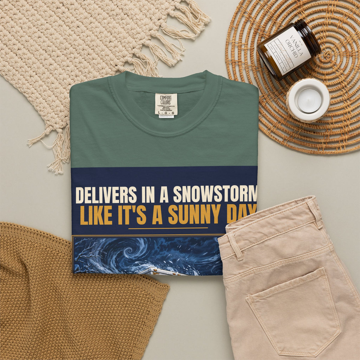 Mail Carrier T-Shirt - Snowstorm Delivery | Funny Mail Carrier Tee | Comfort Colors