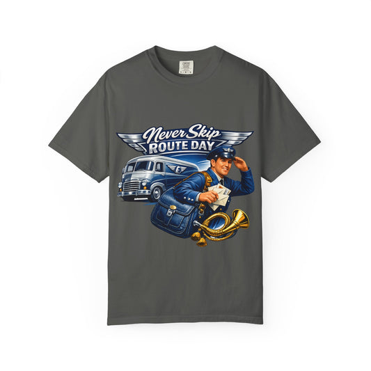 Mail Carrier T-Shirt - Never Skip Route Day | Funny Mail Carrier Tee | Comfort Colors