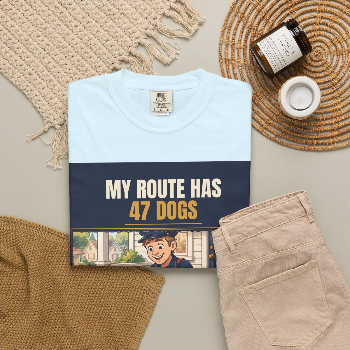 Mail Carrier T-Shirt - 47 Dogs | Funny Mail Carrier Tee | Comfort Colors