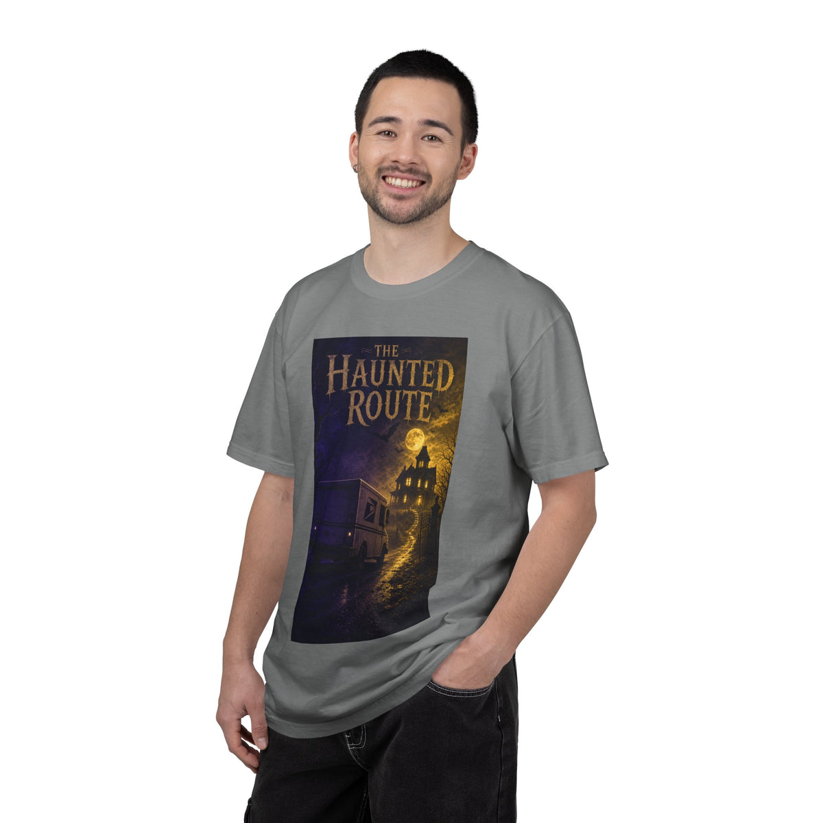 The Haunted Route — Spooky Mail Truck Halloween Shirt