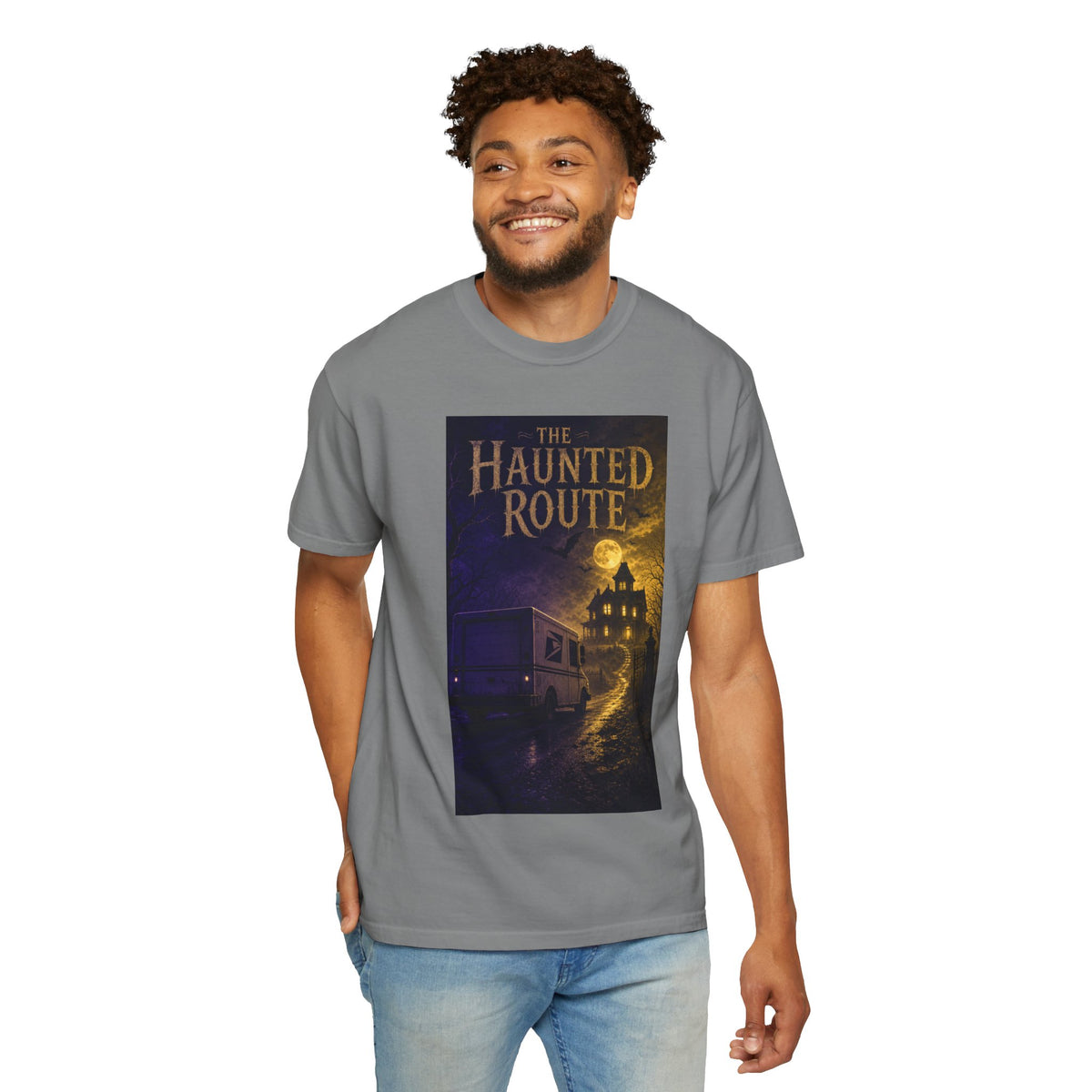The Haunted Route — Spooky Mail Truck Halloween Shirt